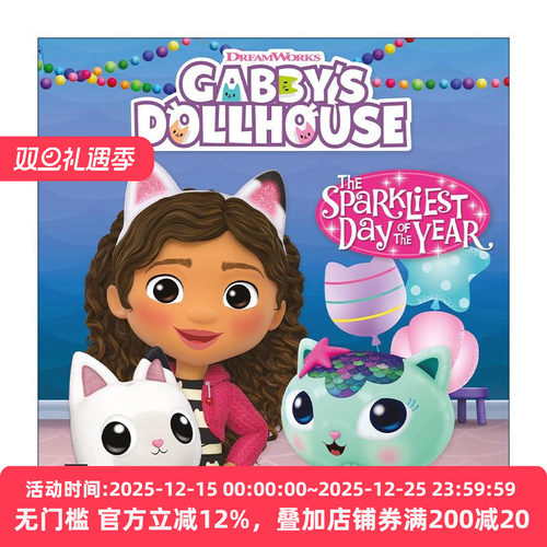 英文原版 Official Gabby's Dollhouse The Sparkliest Day of the Year 梦工厂盖比的娃娃屋 一年中至有火花的一天 儿童动画故事