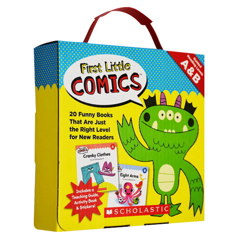 20册学乐初级阅读亲子读物 Scholastic First Little Comics Levels A&B New Readers 英文原版儿童启蒙绘本图画书含家长指导手册
