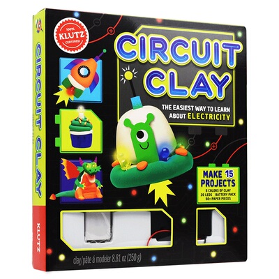 科普电路粘土的简单方法 KLUTZ Circuit Clay Science Kit SETM  手工 DIY 学习电的简单方法 英文原版儿童读物 进口书