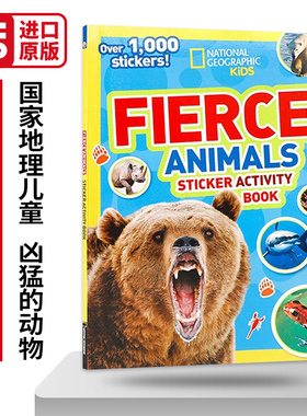 Fierce Animals Sticker Activity Book 国家地理儿童凶猛的动物贴纸活动书 含1000个贴纸 英文原版儿童读物 进口英语书籍