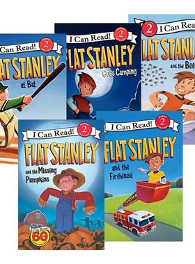 I Can Read Level 2 第二阶段 扁平斯坦利系列5册合集 Flat Stanley 冒险男孩纸片人史丹利 英文原版美国少儿分级读物