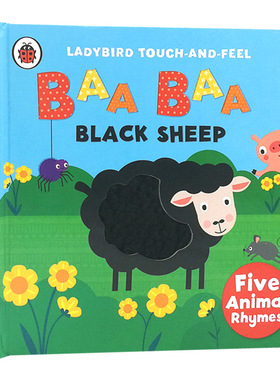 咩咩 黑色的羊 Baa Baa Black Sheep Ladybird 五首动物经典童谣 小瓢虫童谣触摸书系列纸板书 英文原版儿童英语启蒙书籍