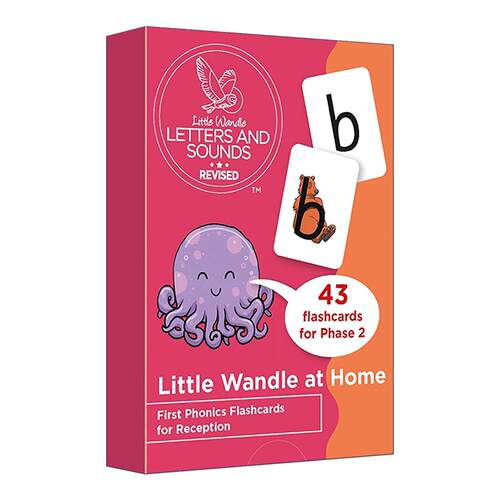 英文原版 Little Wandle at Home Phonics Flashcards for Reception 自然拼读闪卡阶段2 43张 英文版 进口英语原版书籍