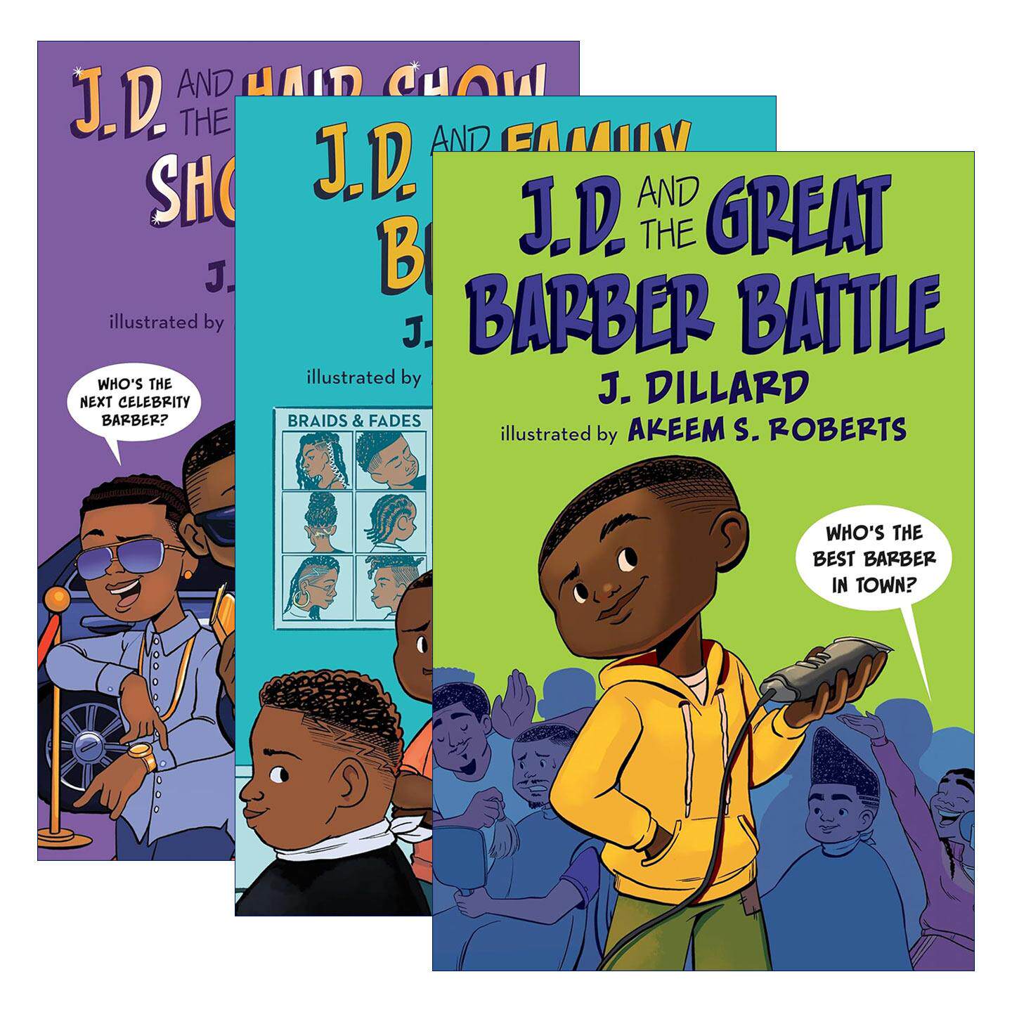 英文原版 J.D. the Kid Barber系列3册 理发师大战 发型秀对决 家族生意 儿童理发师系列2 儿童章节桥梁故事书 进口英语原版书籍