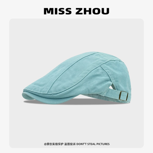 文艺复古前进帽女夏季薄款短檐
