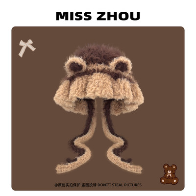 系带防风甜美可爱套头帽雷锋帽子