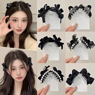 甜美公主头蝴蝶结小抓夹2025新款高颜值发夹前额刘海侧边夹子头饰