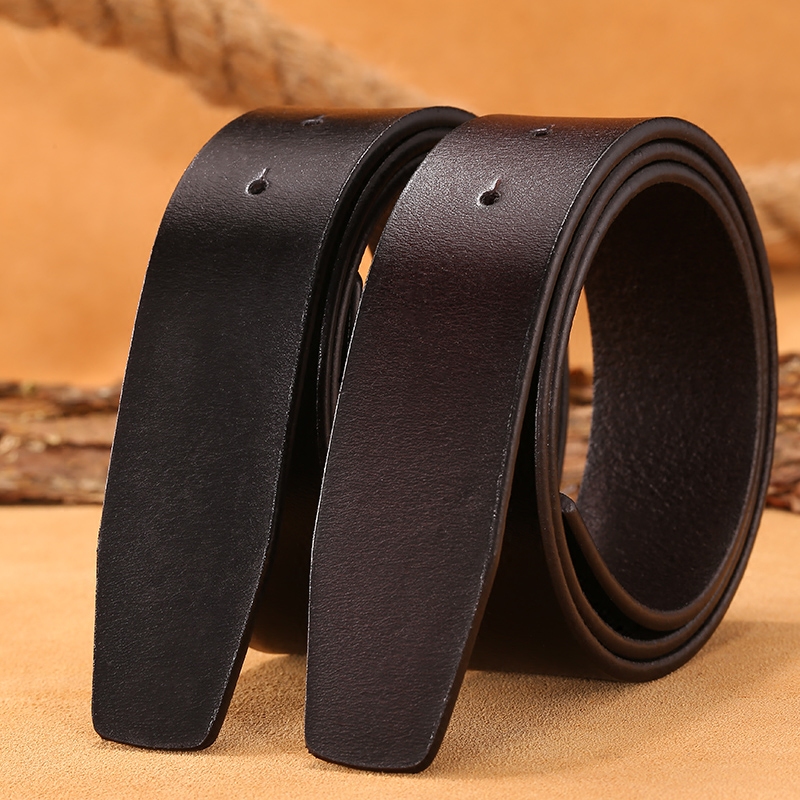 无头平滑扣真皮腰带