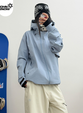John snow硬壳3L滑雪服女男2025新款单板专业全压胶防水防风上衣