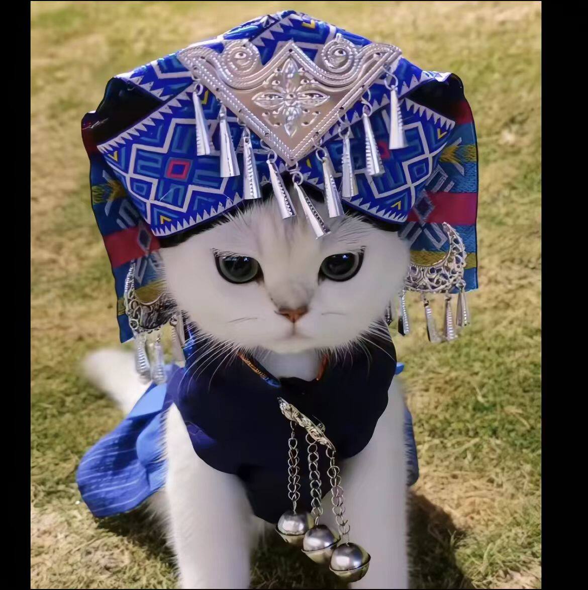 抖音同款猫咪壮族哈吉米宠物头饰