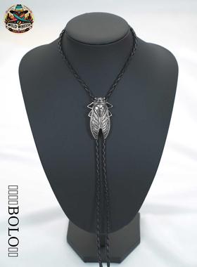 bolotie复古蝉领带配饰西部牛仔