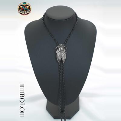 bolotie复古蝉领带配饰西部牛仔