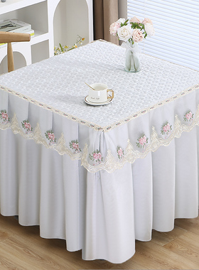 薄款烤火卓罩正方形桌布电炉罩新款麻将机桌子暖炉高档套罩长方形