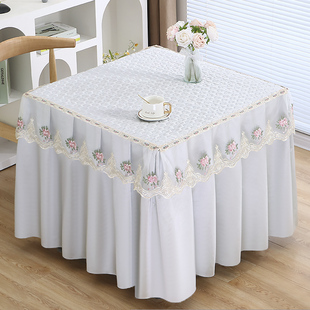 薄款烤火卓罩正方形桌布电炉罩新款麻将机桌子暖炉高档套罩长方形