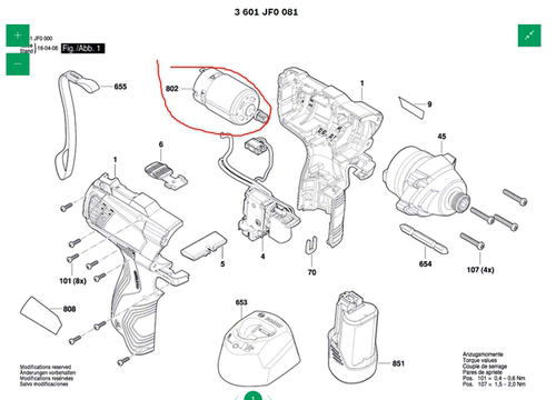 博世配件电机GDR120-LI冲击扳手