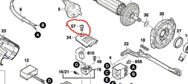 Bosch博世角磨机正品原装配件GWS 7-100\720\7-125圆头螺丝