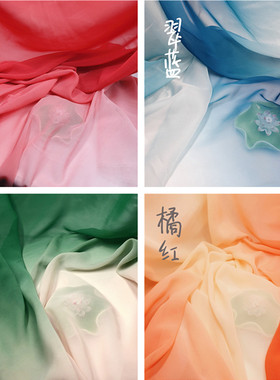 渐变雪纺多色演出舞蹈服布置