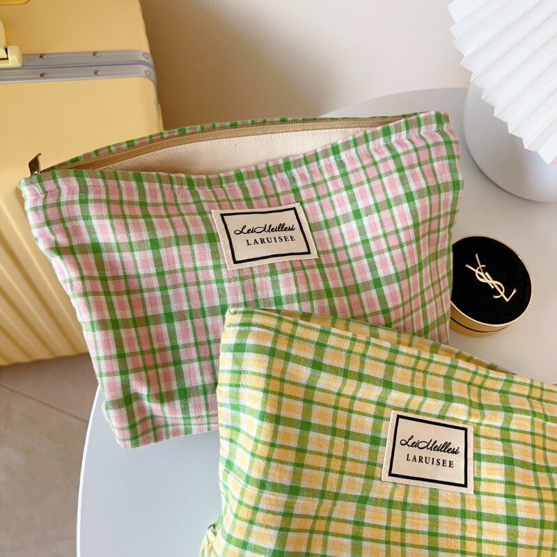 高级感化妆包女2025新款便携式大容量格子收纳包洗漱包旅行出差,收纳整理,化妆包,淘宝优惠券,粉丝福利购,淘宝优惠卷