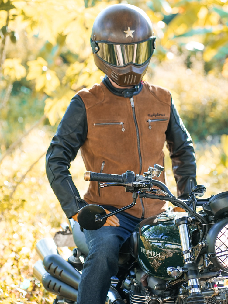 丑兄弟摩托车机车骑行服皮衣夹克哈雷骑士服裤牛皮四季男