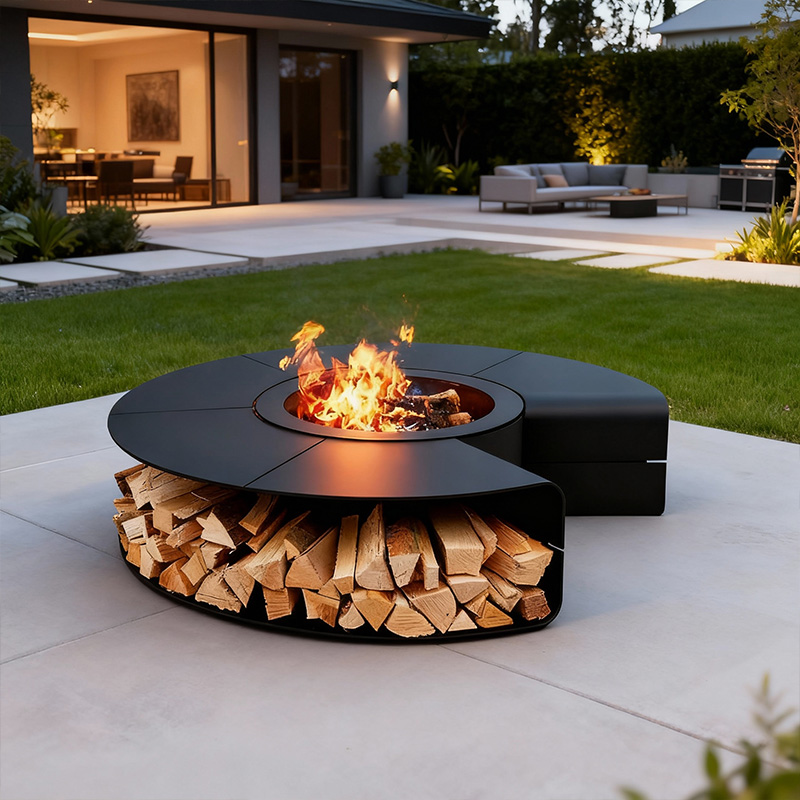 烧烤桌户外庭院烤火炉氛围营造别墅花园围炉煮茶露营篝火盆可定制