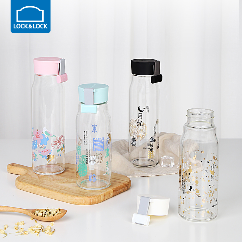 乐扣乐扣印花密封防漏玻璃水杯