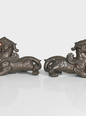 紫砂飞天貔貅摆件一对客厅店铺家居办公室桌装饰风水貔恘招财礼品