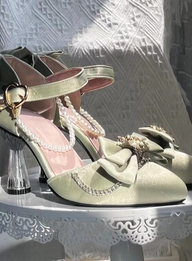 萌卡酱Lolita原创人鱼之恋甜美优雅细高跟鞋单鞋气质高跟lo鞋子