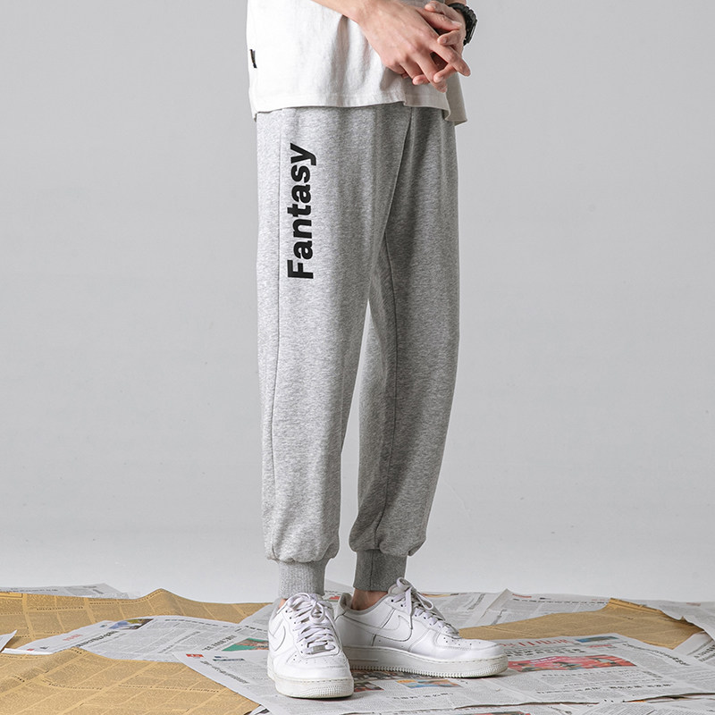 2021夏季新款簡約百搭休閒長褲束腳小腳針織褲