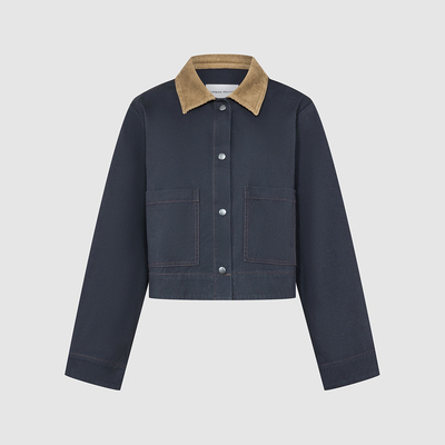 UR国内代购2025秋季女装休闲时尚灯芯绒领工装棉质外套UYY150068