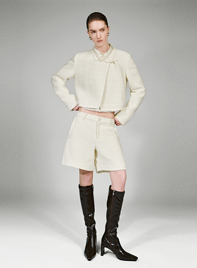 UR国内代购2025冬季女装魅力新中式盘扣钉珠粗花呢外套UWG160013