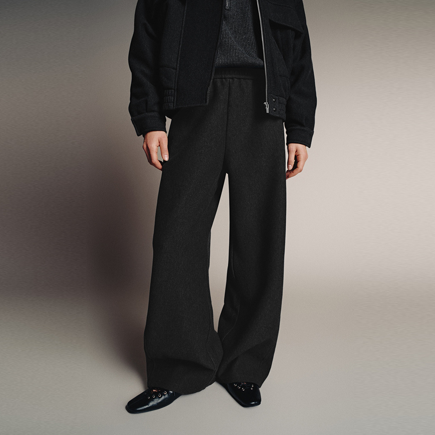 UR国内代购2025冬季女装简约休闲格雷系松紧腰阔腿裤UWJ650087,女装/女士精品,休闲裤,淘宝优惠券,粉丝福利购,淘宝优惠卷