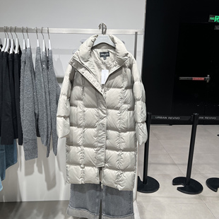 UR国内代购2025冬季女装气质简约日常立领长款羽绒外套UWM150070