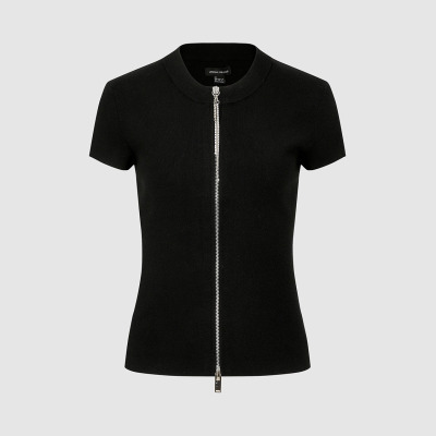 UR国内代购2026春季女装潮流简约拉链开襟圆领针织开衫UWJ960019