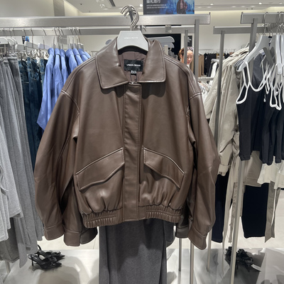 UR国内代购2025秋季女装琥珀流光风时尚休闲PU宽松外套UWJ150085