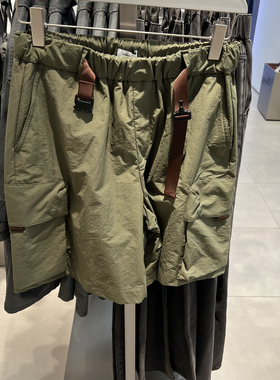 UR国内代购2025夏季男装潮流工装机能风织带超宽松短裤UMV650060