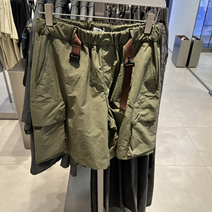 UR国内代购2025夏季男装潮流工装机能风织带超宽松短裤UMV650060