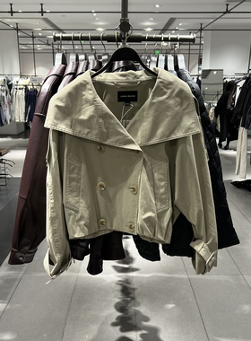 UR国内代购2026春季女装休闲复古立领双排扣超宽松外套UWH160021