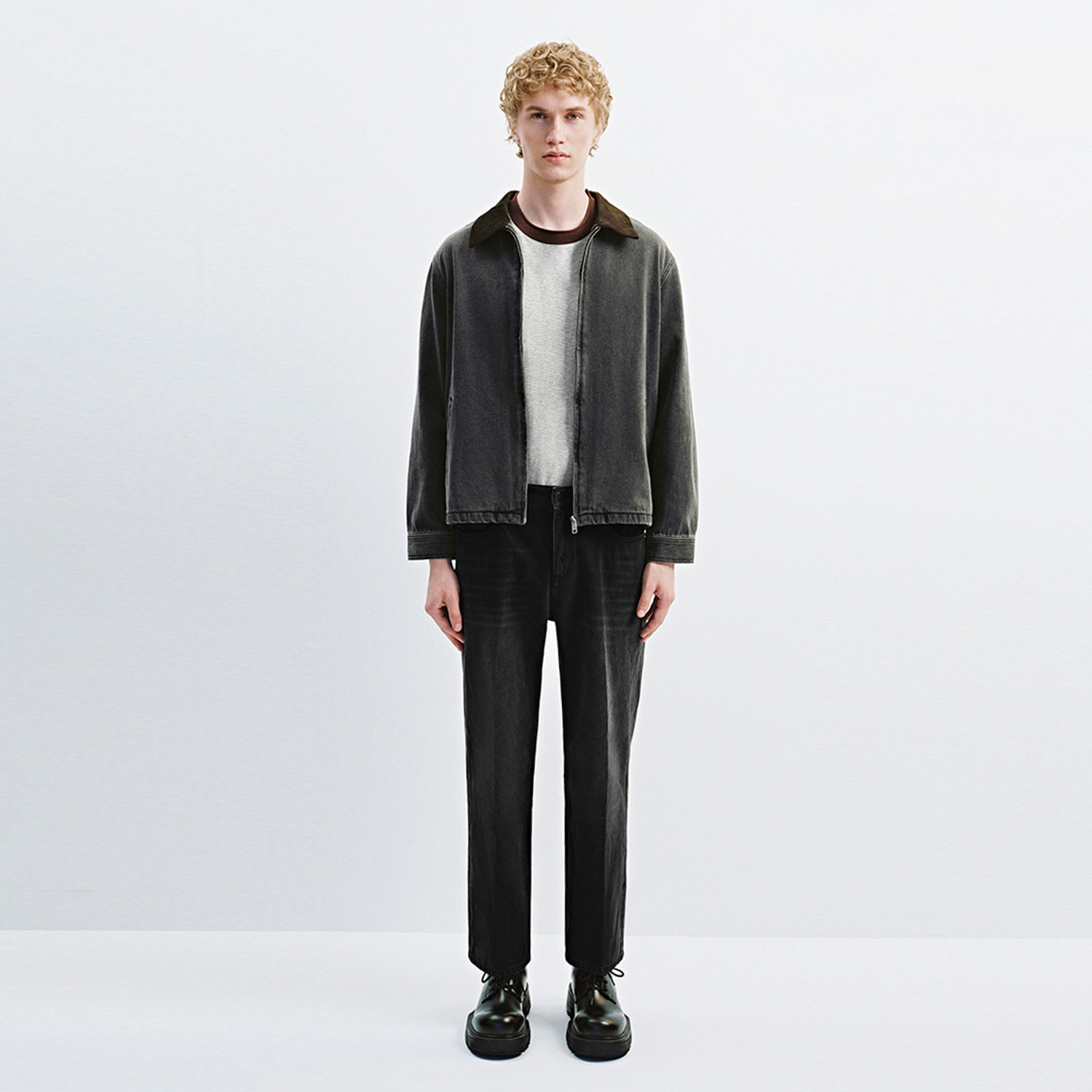 UR国内代购2026春季男装气质拼接翻领水洗棉质牛仔外套UMM860010,男装,牛仔外套,淘宝优惠券,粉丝福利购,淘宝优惠卷