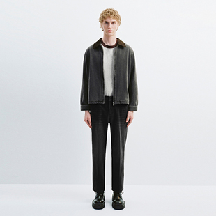 UR国内代购2026春季男装气质拼接翻领水洗棉质牛仔外套UMM860010