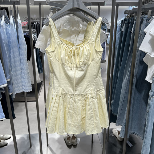 UR国内代购2025春季女装百搭休闲时尚潮流纯色连衣裙UIU750007