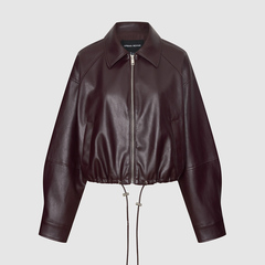 UR国内代购2025冬季新款女装气质翻领抽绳收腰短款外套UWM160001