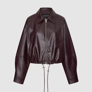 UR国内代购2025冬季新款女装气质翻领抽绳收腰短款外套UWM160001