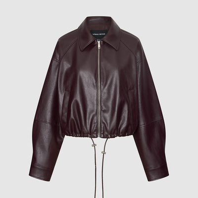 UR国内代购2025冬季新款女装气质翻领抽绳收腰短款外套UWM160001