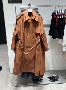 UR国内代购2025秋季女装琥珀流光风超宽松腰带风衣外套ULU150014