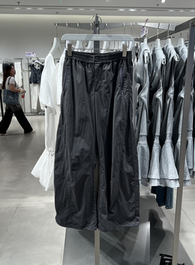 UR国内代购2025夏季女装潮流日常松紧腰拉链口袋弯刀裤UYV650091