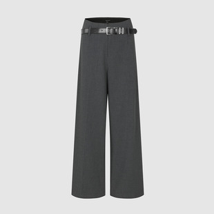 UR国内代购2025冬季女装休闲简约气质通勤格雷系阔腿裤UWG650095