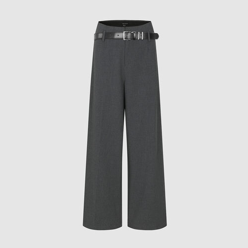 UR国内代购2025冬季女装休闲简约气质通勤格雷系阔腿裤UWG650095