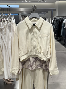 UR国内代购2025秋季女装休闲撞色明线拉链翻领外套UWU150017