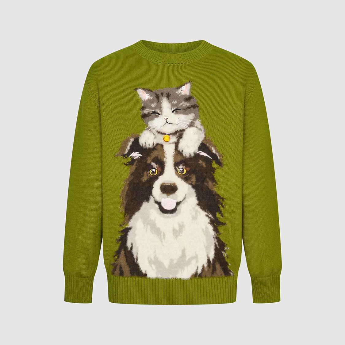 UR国内代购2025秋季男装图案毛衣狗狗情侣针织衫UUV950029/950026