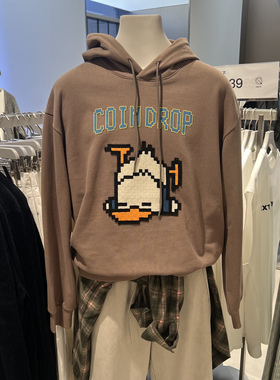 UR国内代购2025冬季男装时尚趣味休闲萌宠连帽抽绳卫衣UUV450065